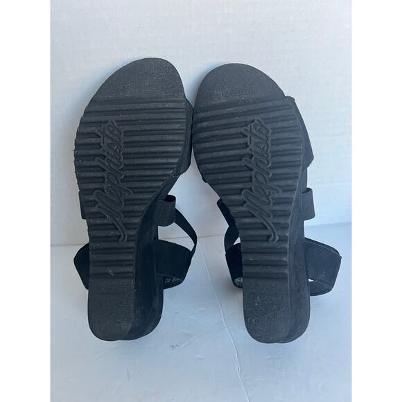 MEPHISTO GIULIANA SOFT AIR TECHNOLOGY BLACK NUBUCK COMFORT WEDGE SANDAL SZ 9 - Picture 10 of 10